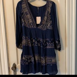 Free People Long Sleeve Boho Dress